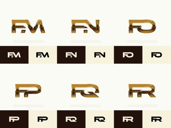 Download 6 Sets of FM-FR Initials Luxury Logos - Set Collection