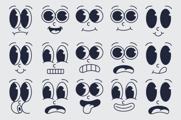 Download Different Cartoon Facial Expressions Set - Set Collection