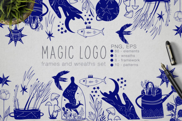 Download Magic Logo Frames and Wreaths Set - Set Collection