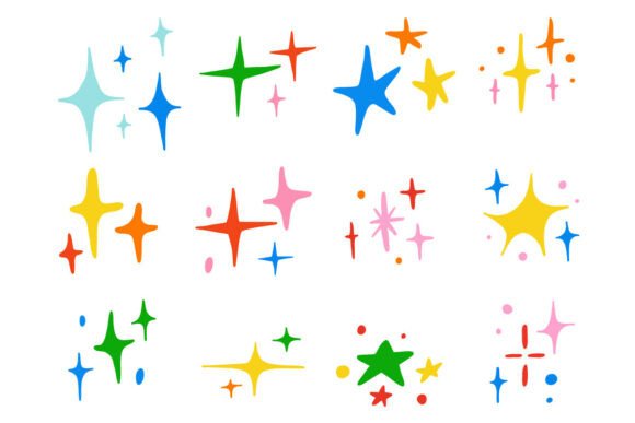 Download Colorful Sparkle Star Burst Element Set - Set Collection