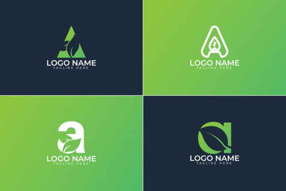 Download Letter a with Leaf Logo Set - Leaf Collection