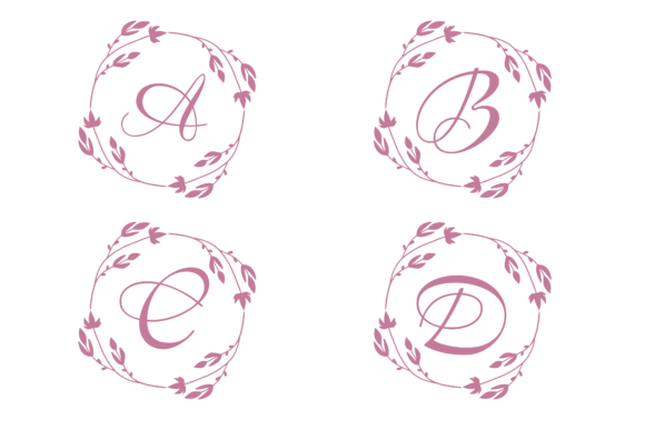 Download Set Monogram Flower Ornament Graphic - Set Collection
