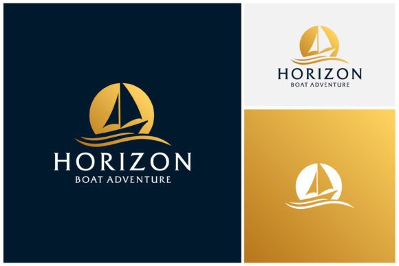 Download Sunset Sail Boat Ship Vessel Moon Logo - Set Collection