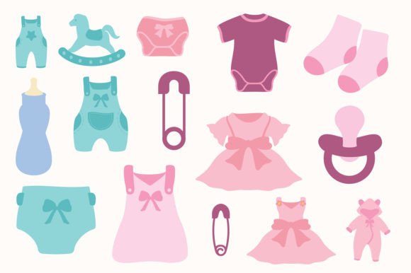 Download Clothes and Skincare for Kids Vector Set - Set Collection
