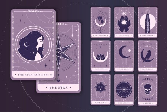 Download Celestial Tarot Cards Purple Set - Set Collection