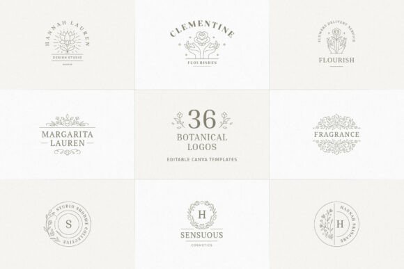 Download 36 Botanical Logo Templates | Canva - Premium Bundle