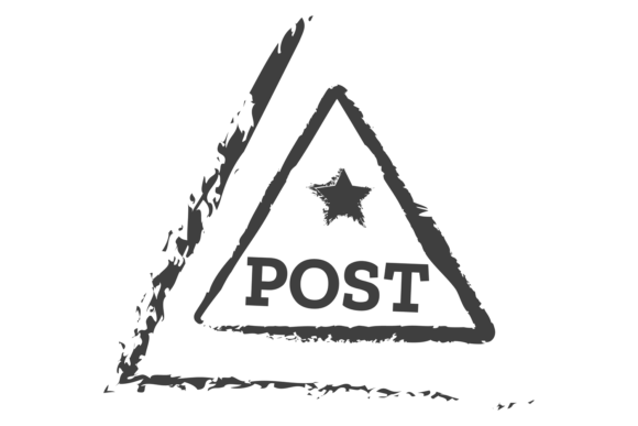 Download Post Triangle Label Stamp in Grungy Blac - Label Collection