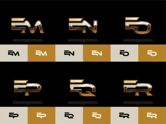 Download 6 Sets of EM-ER Initials Luxury Logos - Set Collection
