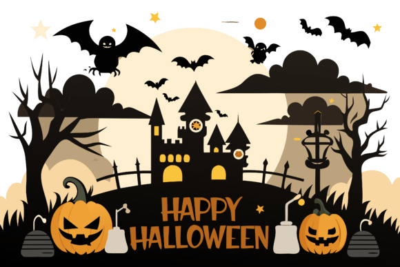 Download A Halloween Logo Set Against a Haunting - Set Collection