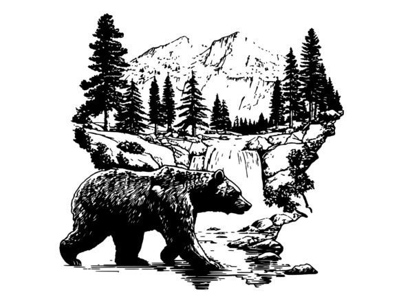 Download Waterfall Bear Mountain Forest SVG - Forest Collection
