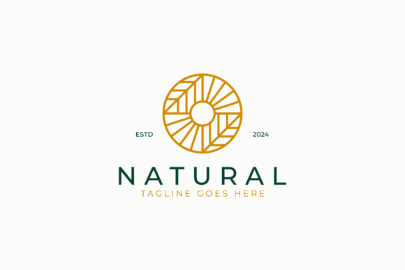 Download Natural Abstract Geometric Logo Sun Leaf - Leaf Collection