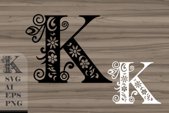 Download Floral Decorative Letter K - Eco Collection