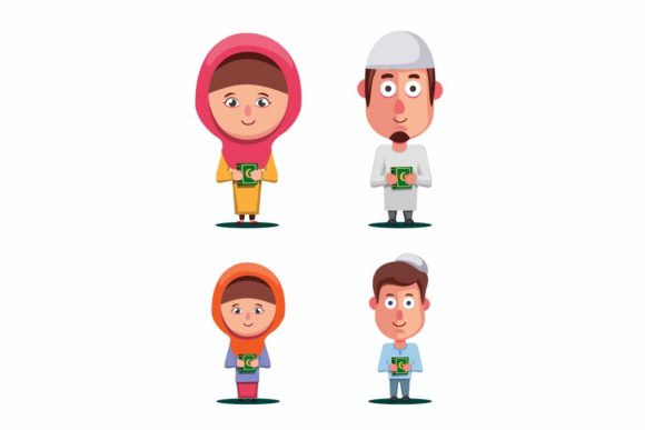 Download Muslim Family Hold Quran Symbol Set - Set Collection