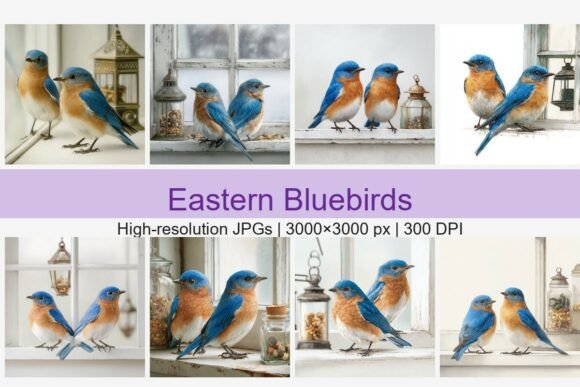 Download Eastern Bluebird Pairs Set - Set Collection